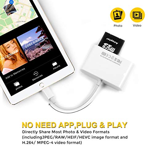 SD Card Reader, SD Card Reader for Phone, Trail Game Camera Viewer for Hunting, USB Camera Adapter, Digital Camera Reader Converter for Phone/Pad, Plug and Play