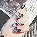 Dongcrystal 24Pcs 3D Bling Nail Art Jewelry Glitter Rhinestone Decor Nail Tips Black Fake Nails