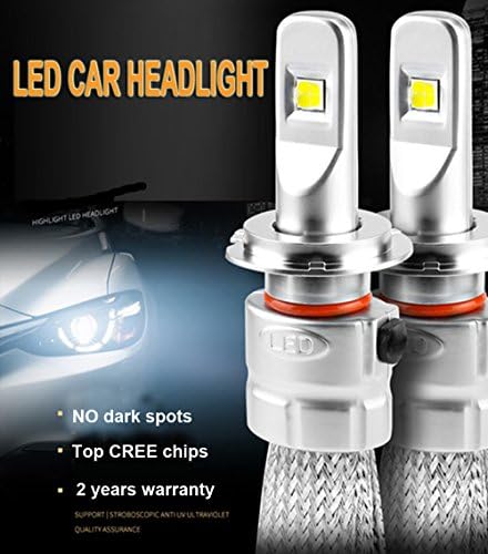 H-7 Fanless Led Headlight Conversion Kit,Original Cree Chip,6000Lumen,6500K-2 Year Warranty