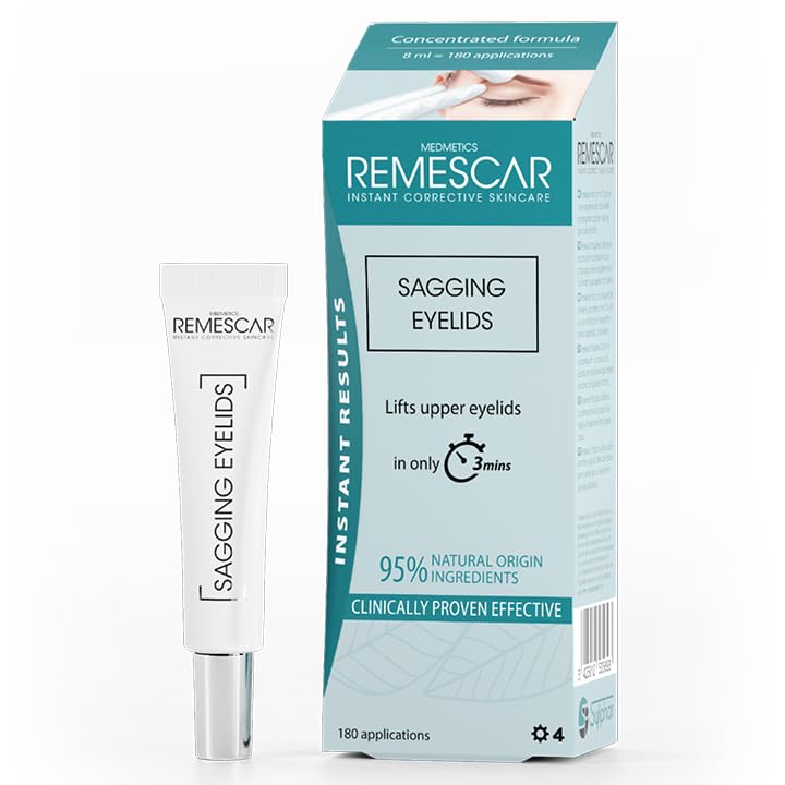 Remescar Sagging Eyelids Cream 8ml – Instant Lift for Drooping Eye Lids – Lifting Effect in 1 Application – Clinically Proven Anti-Aging – 180 Uses