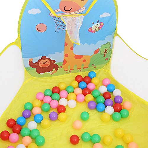 AutoLover Kids Play Tent Foldable Ocean Ball Pit Pool Indoor Outdoor Play House for Children Play Set Toy(YELLOW)