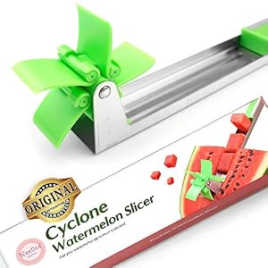 Watermelon Windmill Cutter Slicer [Original] – Weetiee Auto Stainless Steel Melon Cuber Knife – Fun Fruit Vegetable…