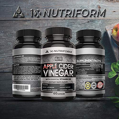 Apple Cider Vinegar Capsules with Mother Cayenne Pepper, Vitamin D3