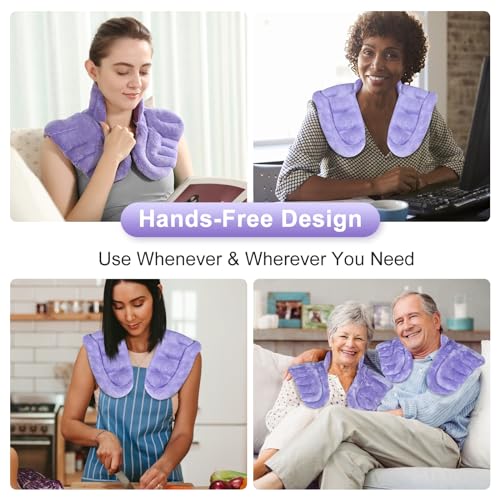 SuzziPad Microwave Heating Pad for Neck and Shoulders, Weighted Neck and Shoulder Wrap for Pain