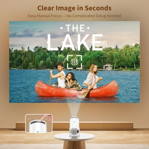 Telonixium Mini Projector, Full HD 1080P with 4K Support, Portable Projector with Carrying Case, 270° Rotation, Electric Keystone, 200" Screen, Low Noise ≤25dB, HDMI USB AUX, Home Cinema, Projecteur
