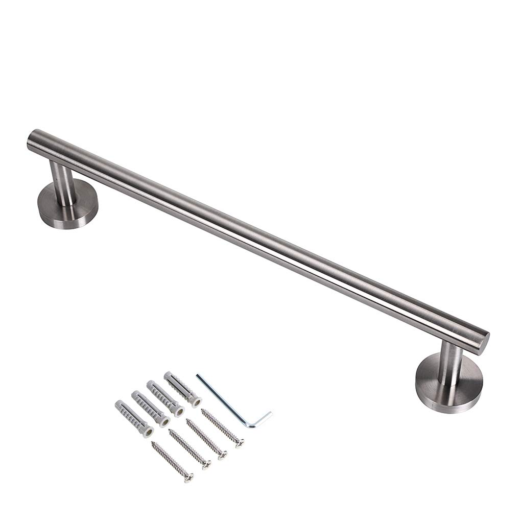 BTSKY 40CM Wall Mount SUS304 Stainless Steel Brushed Hand Towel Holder Hanger Rail Organizer Rack Bar Clothes Hanger Rack Holder Bathroom Accessories, Silver