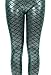 Simplicity Women's Mermaid Fish Scale Printing Slim Fit Leggings, Blue