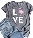 Women Love Pineapple Letters Print Funny T-Shirt Casual Short Sleeve Blouse Tees Size X-Large (Gray)