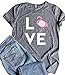 Women LOVE Pineapple Letters Print Funny T-Shirt Casual Short Sleeve Blouse Tees size X-Large (Gray)