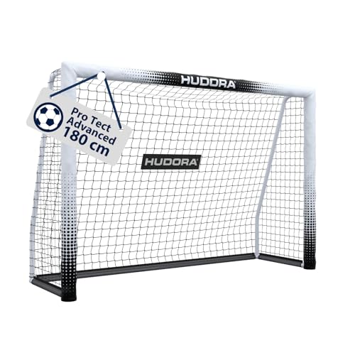 HUDORA Fußballtor Pro Tect 180 Advanced – Outdoor Fußballtor mit Netz und wetterfester Ummantelung für Kinder/Erwachsene – Einfacher Aufbau im Garten