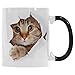InterestPrint Funny Cat Looking From The Inside I love My Cat Cat Lover Morphing Mug Heat Sensitive Color Changing Coffee Mug Cup, Christmas Gifts for Men Women Him Her Mom Dad