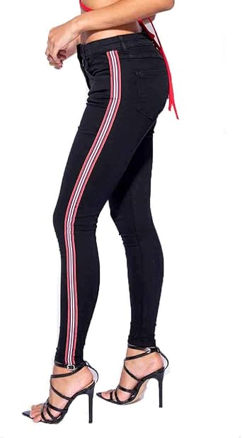 jeggings with stripe down the side