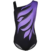 SanReach Girls Flame One Cold Shoulder Athletic Dance Gymnastic Leotards Bodysuit Outfit