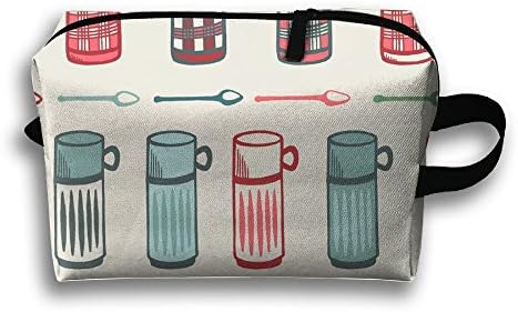 SDFHRTRTWY Retro Mod Thermoses(9511) Zipper Creative Portable Multi-purpose Pouch, Travel, Cosmetics, Mobile Phone Accessories, Gadgets