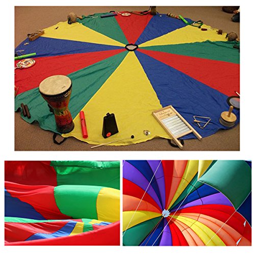 image for Oun Nana Play Parachute for Kids 6 Foot with 8 Reinforced Handles & St