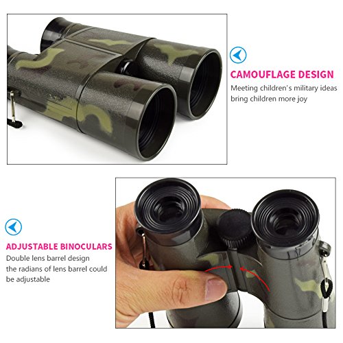 ENFANTS jumelle, Zepst 6 x 35 mm Camouflage pliable compact Mini jumelles Télescope jouet pour enfants garçon Cadeau de portable pour voyage, escalade de l\'extérieur,