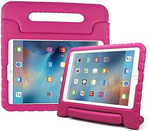 Reekow New iPad 9.7 Inch 2017 / iPad Air 2 / iPad Air Case - Kids Friendly Light Weight Shock Proof Convertible Handle Stand Cover for Apple New iPad 9.7" 2017 Model, iPad Air 2, iPad Air (Rose)