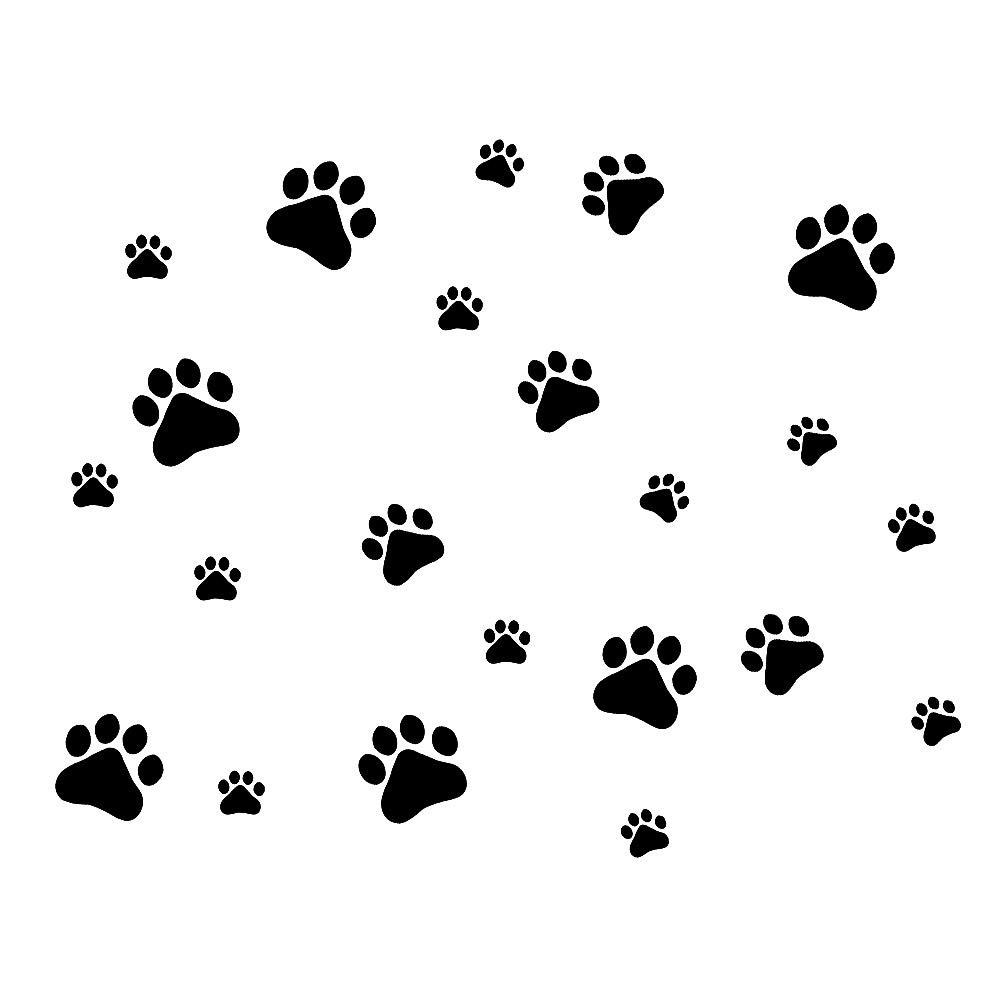 MLM Dog Paw PrintsDog Pup Removable Vinyl Wall Sticker Decoration