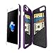 iPhone 7/iPhone 8 Mirror Wallet Case for Women -Bidear (TM) Enclosed Mirror Back Cover with 3 Bank Card Slot Protective Hard Cover Case for Apple iPhone 7/iPhone 8-4.7 Inch (Purple)