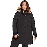 ALPINE NORTH Laurentian Women’s Vegan Down Long Parka Jacket with Faux Fur Hood