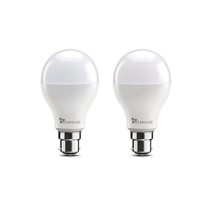 Syska SSK-SRL-18W-2 B22 18-Watt LED Bulb (Pack of 2, Cool Day Light)