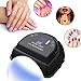 64W Wireless Rechargeable LED Gel Nail Lamp Cordless UV Led Nail Light for Gel Nails with Lifting Handle (black)