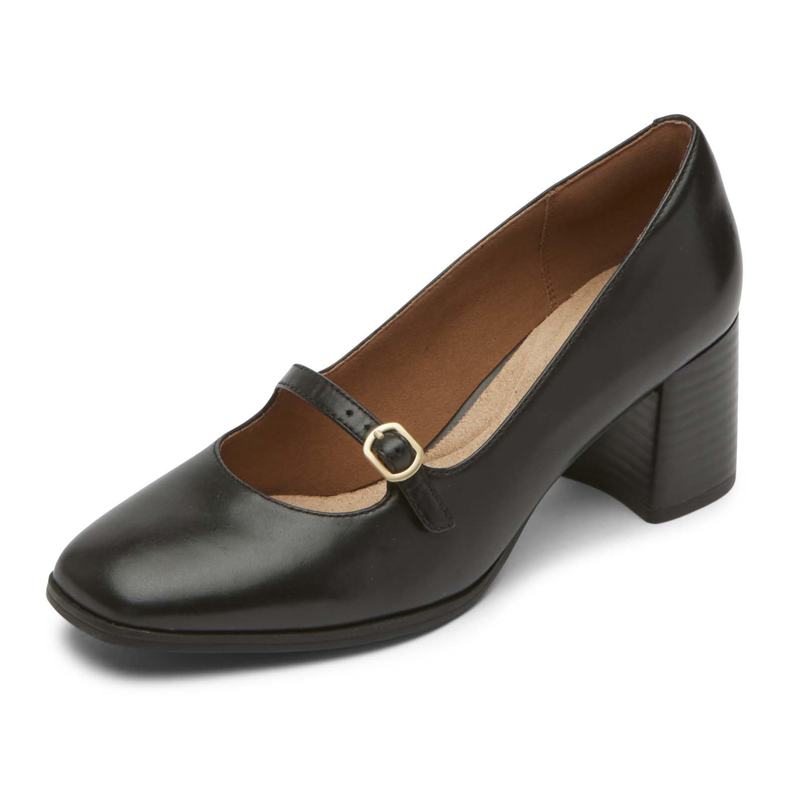 Rockport Women’s Violetta Mary Jane, Black Leather, 6 M