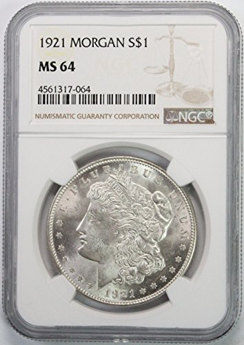 1921 p morgan silver dollar $1 ms64 ngc