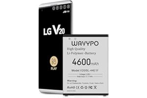 WAVYPO [4600mAh] Upgraded Battery for LG V20, Battery Replacement for LG BL-44E1F/V20 BL-44E1F / V20 / H910 H918 V995 LS997