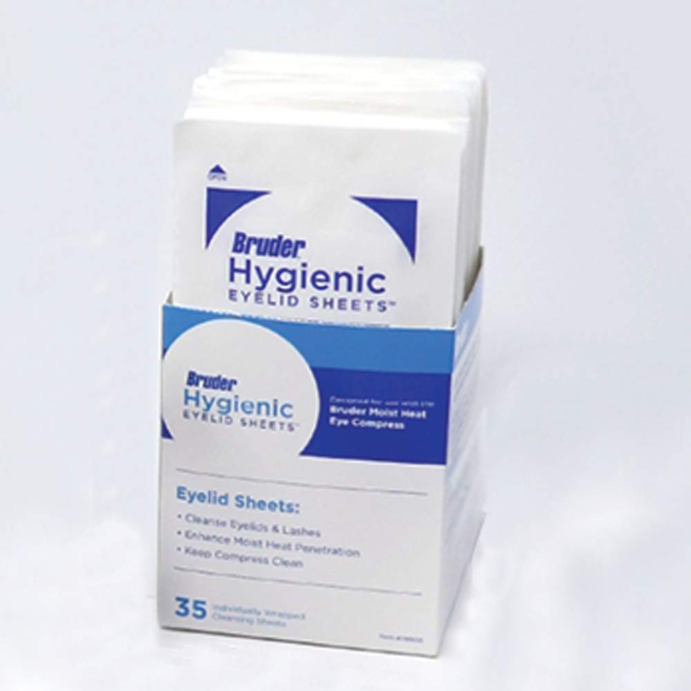 Bruder Hygienic Eyelid Cleansing Sheets Micro Fine Individually Wrapped Untreated Sheets 35 Count Box : Beauty