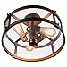 Tangkula Semi Flush Mount Ceiling Light, 3-Light Close To Ceiling Light Fixtures, Bubble Glass Ceiling Lamp with High-Transparency Bubble Glass Lampshade, for Living Room, Kitchen & Dining Hall