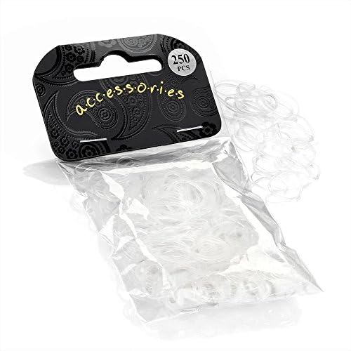 Danyoun Clear Elastic Hair Bands Rubber Hair Ties for Baby Girls Teens Toddlers Kids Braids Wedding Hairstyle, 250Pcs