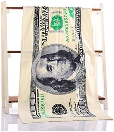 Paciffico Beach Towel Pool Towel Pure Cotton Dollar Pattern Large Soft Bath Towel 55 x 27 Inches