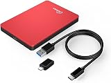 Sonnics 2TB Red External Portable Hard Drive USB 3.1 Type C for PC Mac PS4 Xbox view 2