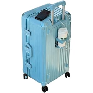 HTBNFYY ﻿30Inch Suitcase Aluminum Frame Suitcase Hard Shell Zipperless Carry on Luggage Lightweight 4 Wheels with Locks TSA﻿