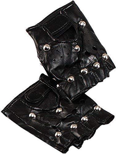 Fancy Party Christmas 1980's Rock Star Billy Idol Goth Studded Punk Glove Black