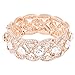 Fairy Moda Women's Crystal Stretch Bridal Bracelet for Wedding Rose Gold Tone