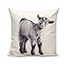 Kitty Square Animal Print Cotton Linen Throw Pillow Case Vintage Cushion Cover Home Decor (Cute Goat)