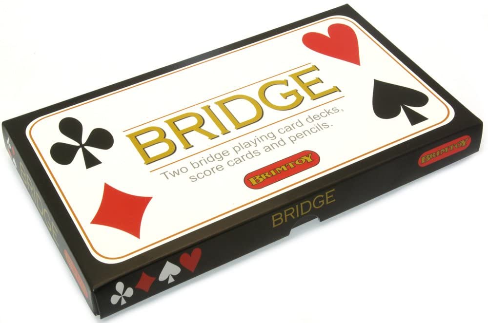 Brimtoy Boxed Bridge Card Game Contains 2 Packs of Playing Cards, Score Pad and Pencils - Adult Card Game
