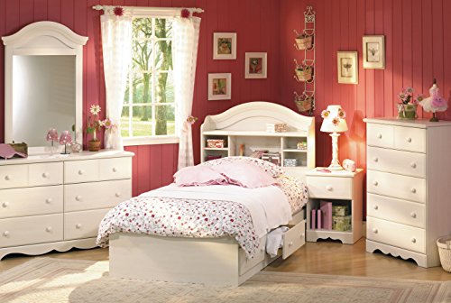 UPC 688168805905, South Shore Summer Breeze Kids Bookcase Bed 4-Piece Bedroom Set, Twin, White Wash