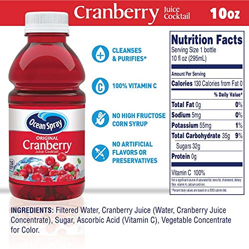 Ocean Spray Cranberry Juice Cocktail, 10 Ounce Bottle (Pack of 6