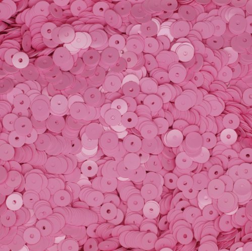 5mm Flat Round SEQUIN PAILLETTES ~ Pink Opaque Shiny Glossy ~ Loose sequins for embroidery, bridal, applique, arts, crafts, and embellishment. Made in USA.