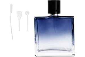 100ml Perfume Atomisers, Empty Glass Spray Perfume Bottles, Square Gradient Blue Perfume Bottle, Refillable Travel Fragrance 