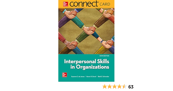 Connect Access Card For Interpersonal Skills In Anizations De Janasz Suzanne Dowd Karen Schneider Beth 9781260141344 Books