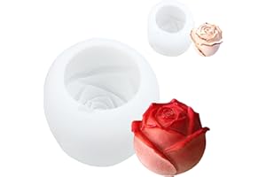 KBTBAK 3D Silicone Rose Molds, Flower Fondant Molds, Decoration Baking Tool Molds, Silicone Molds for Making Candle, Ice, Jelly, Candy, Chocolate