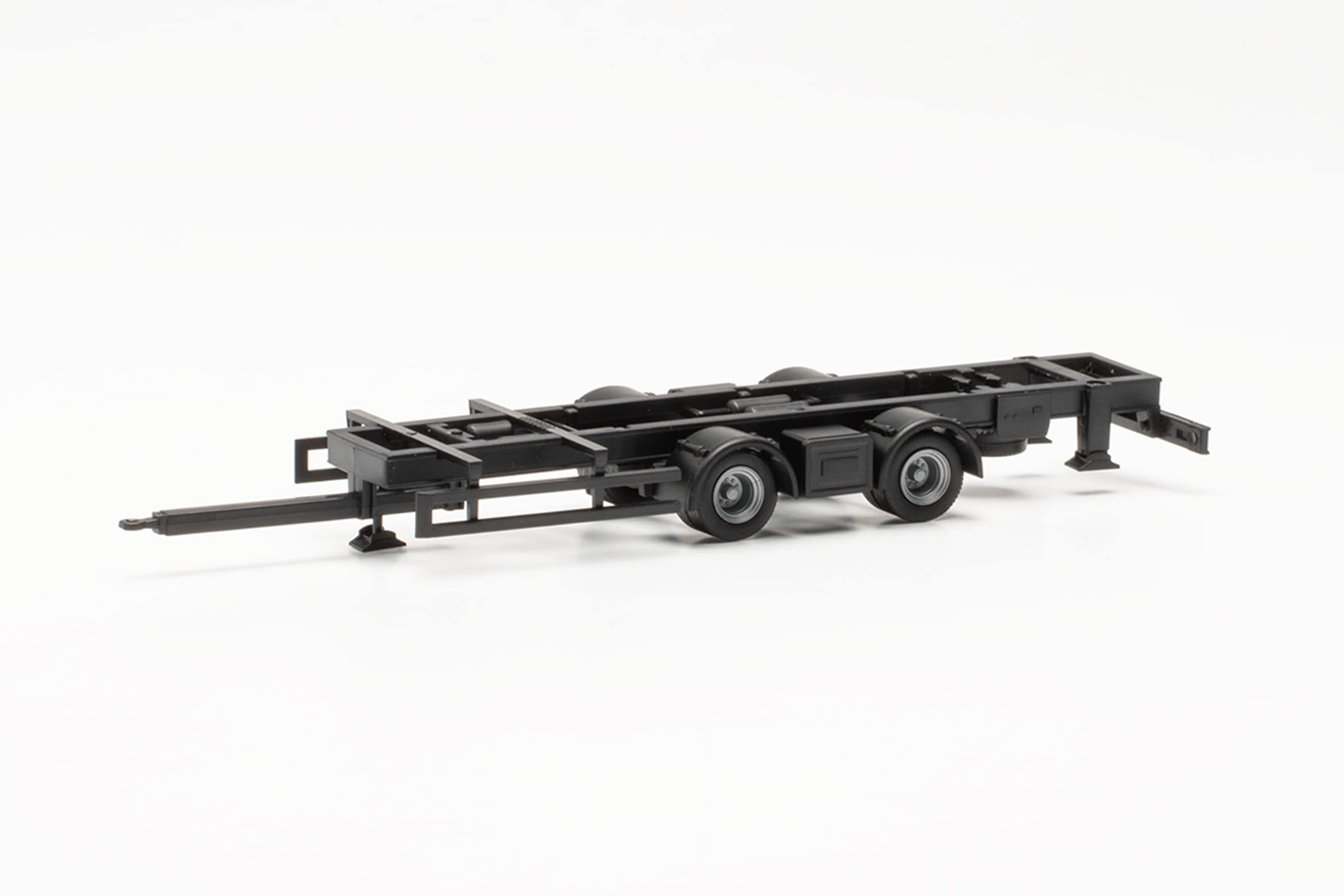 Herpa truck model accessories, tandem trailer chassis for volume trains 7.82m fixed body, 2 pcs., true to its original scale of 1:87, plastic car model for diorama, model building, miniature model kit