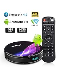 TV Box Android 9.0 4GB RAM 64GB ROM, WiMiUS K1Pro Smart Android TV Box 4K Ultra HD Dual Band WiFi Bluetooth 4.0   USB 3.0   Amlogic S905X2   H.265 64Bit