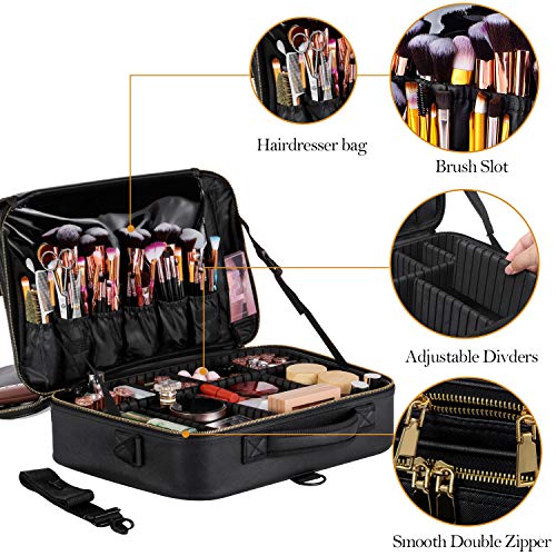 JAZZ GORDEN Professional Artist Makeup Travel Case with Mirror