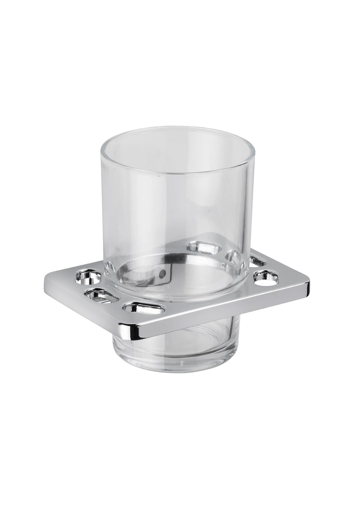 Croydex QM731841 Sutton Wall Mounted Tumbler & Holder with Zinc Alloy Construction, Chrome