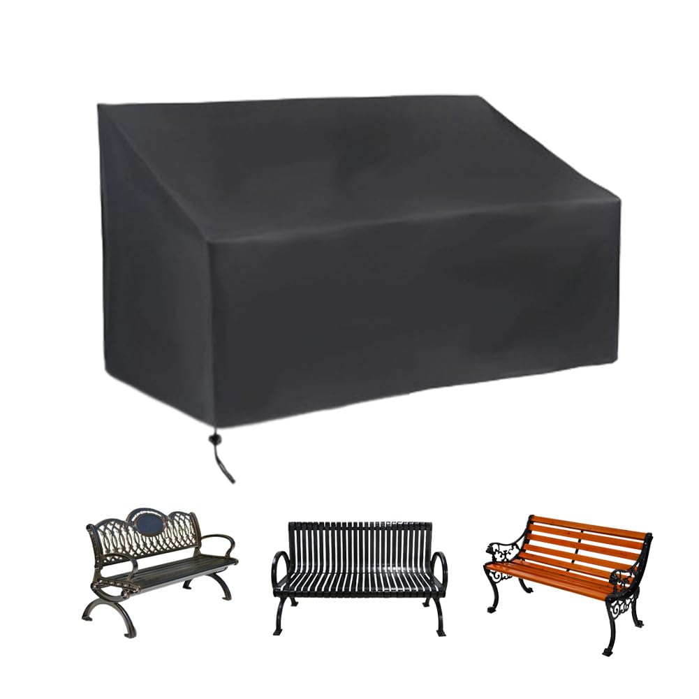 Outdoor Garden Bench Cover Waterproof, 2 Seater/3 Seater Patio Bench Covers Furniture Covers, Durable Water-resistant Lounge Deep Chair Cover (Rectangular/52" W x 26" D x 35" H)